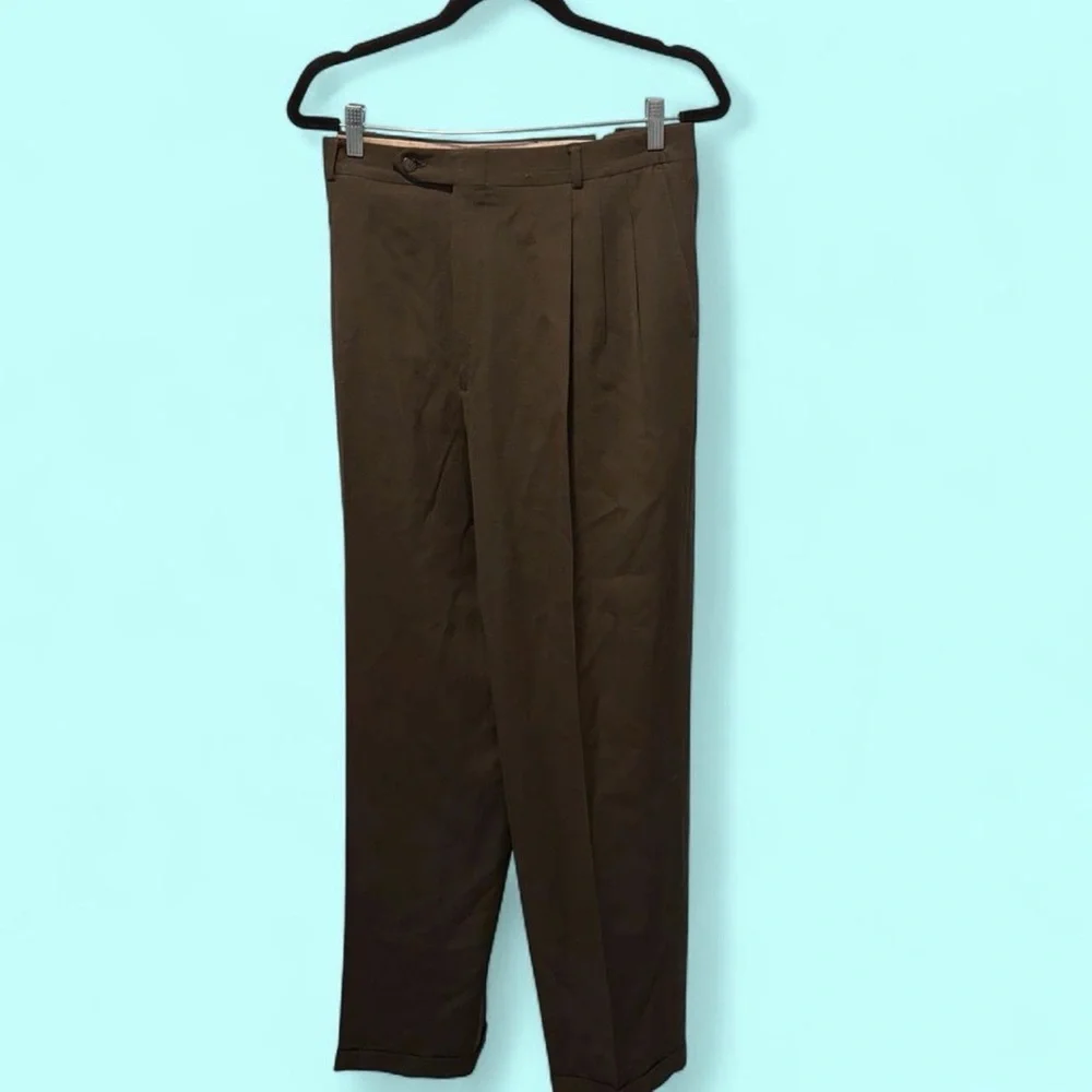 Vintage Givenchy Men's Dark Brown Dress‎ Pants
